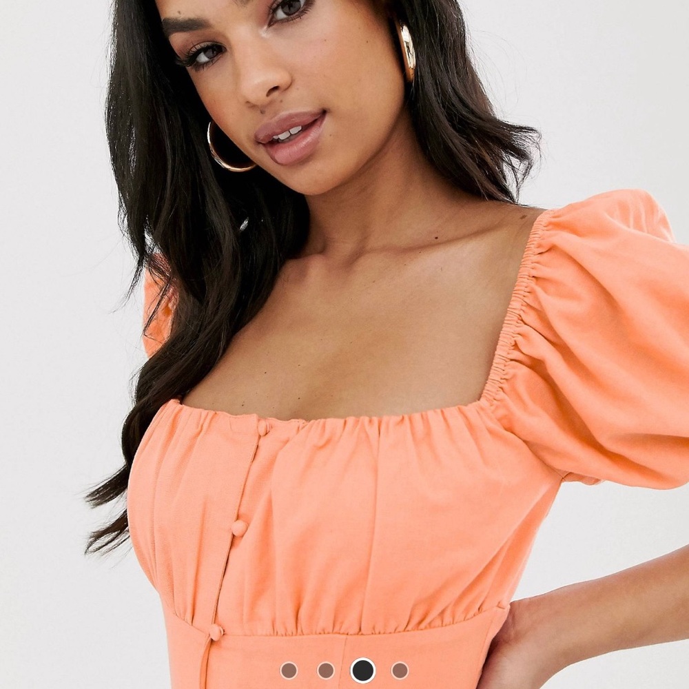 ASOS tangerine babydoll mini dress - Picture 3 of 4